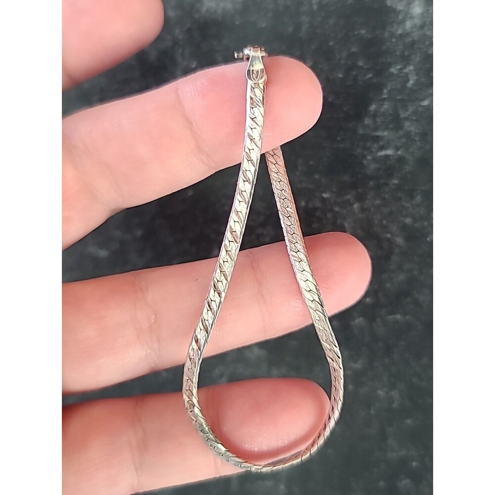 Italian 925 Sterling Silver Chain Bracelet Vintage READ Description